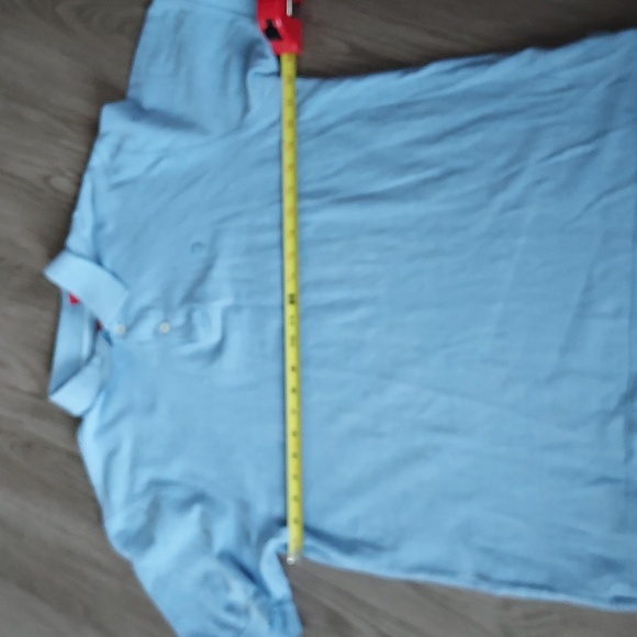 Izod button up short sleeve tee with collar large blue & white - Picture 10 of 11